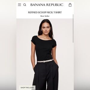 Banana Republic black scoop neck top.